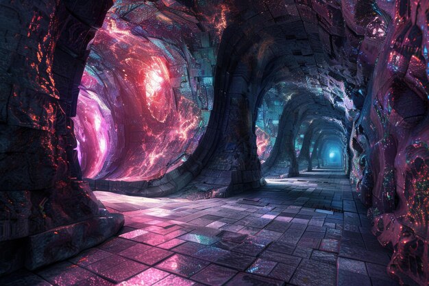 Mystical Glowing Space Tunnel