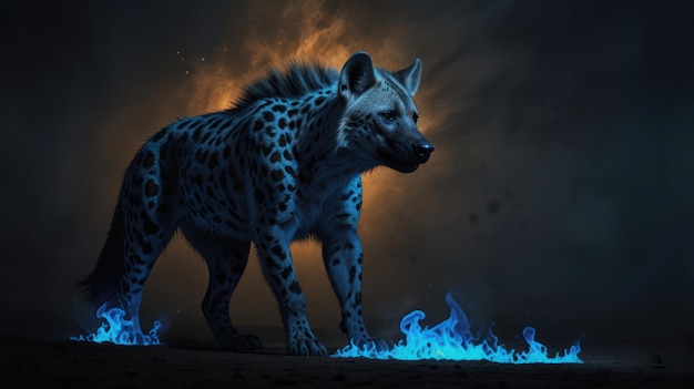 Photo mystical hyena