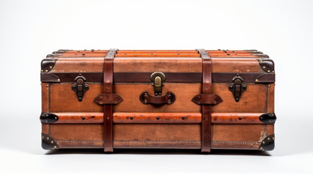 Mystical Journey Antique Trunk on White Background