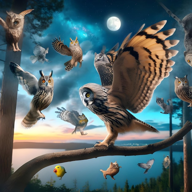 Mystical Metamorphosis Owls Unleashed in a ShapeShifting Wonderland