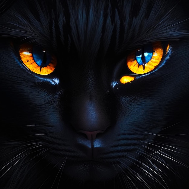 Mystical Moon Companion Sinister Black Cat Image for Dark and Mysterious Artwork