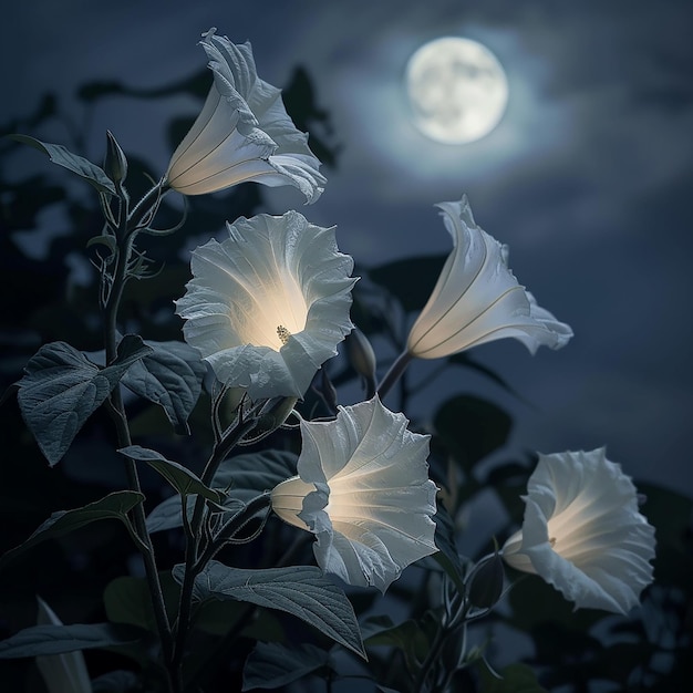 Mystical Moonflowers Opening