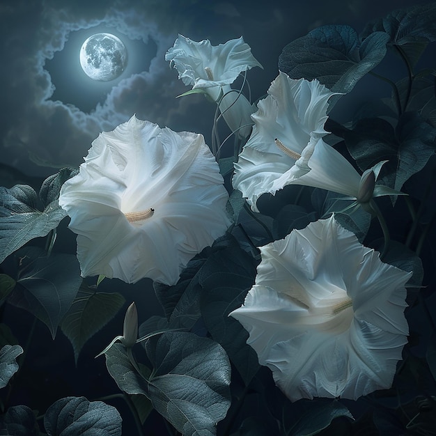 Mystical Moonflowers Opening