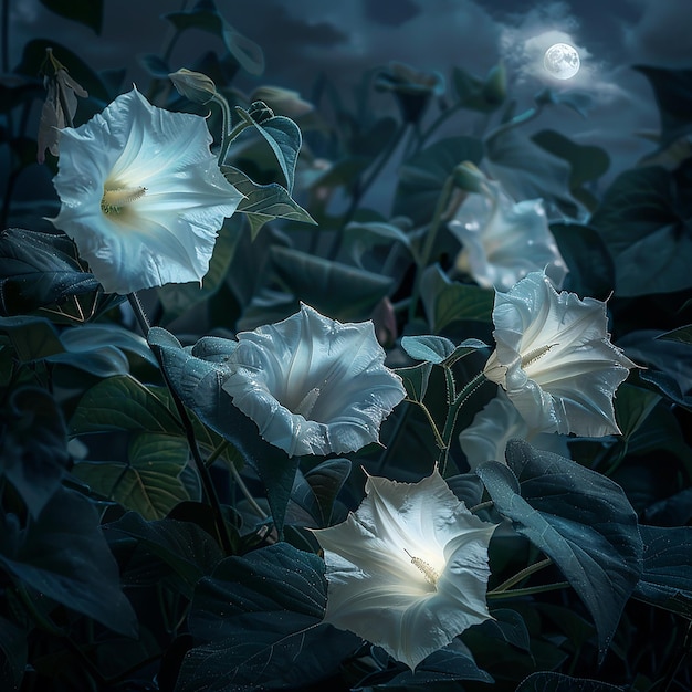 Mystical Moonflowers Opening