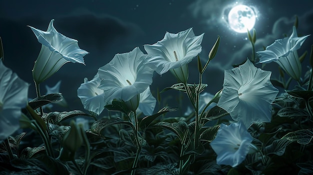 Mystical Moonflowers Opening