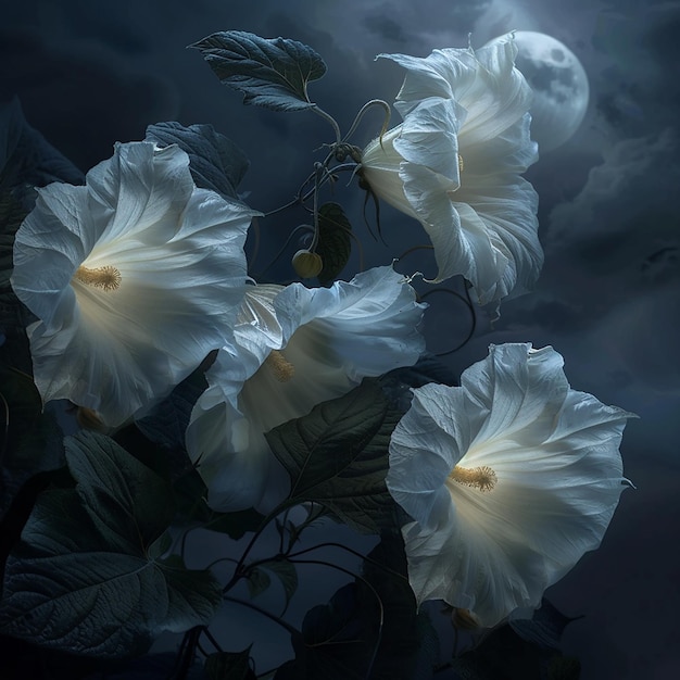 Mystical Moonflowers Opening