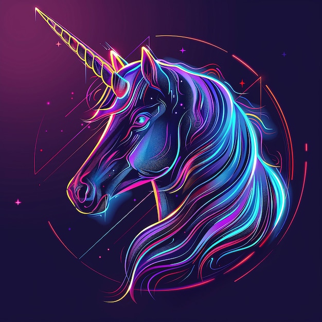 Mystical Neon Unicorn