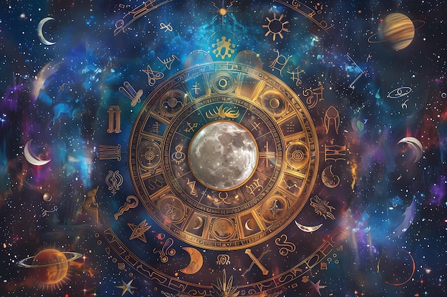 Mystical Night Sky The Celestial Harmony of Zodiac Constellations and Cosmic Balances