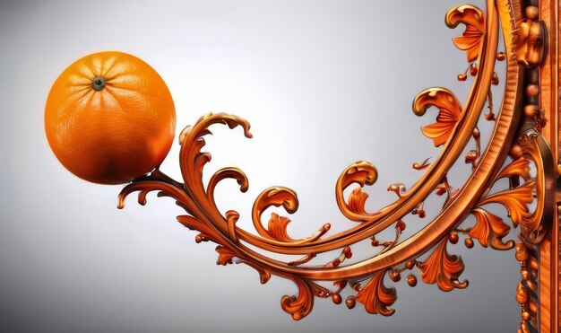 Photo mystical orange ultra detailed hyperrealism epic baroque opulent majestic