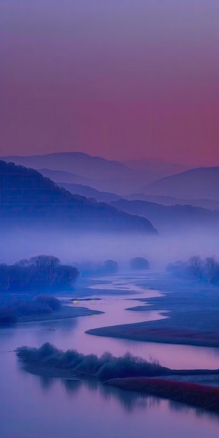 Mystical River Landscape with Enchanting Mood