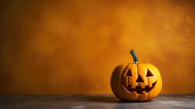 A mystical and scary pumpkin for Halloween Festive background