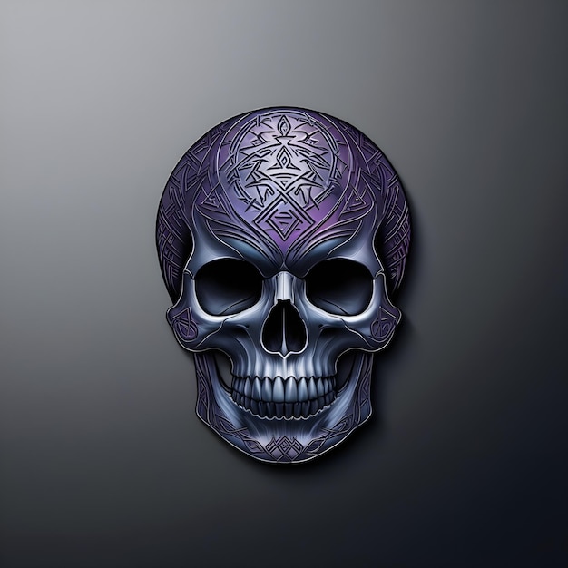 Mystical Skull Logo with Runic Symbols for Enigmatic Identity