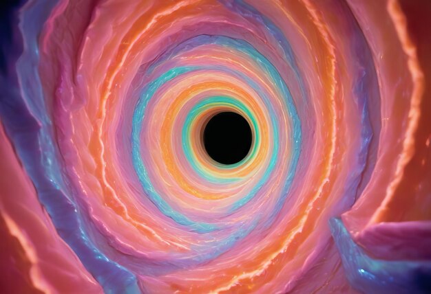 Photo a mythical spiral tunnel that twists and turns through various dimensions