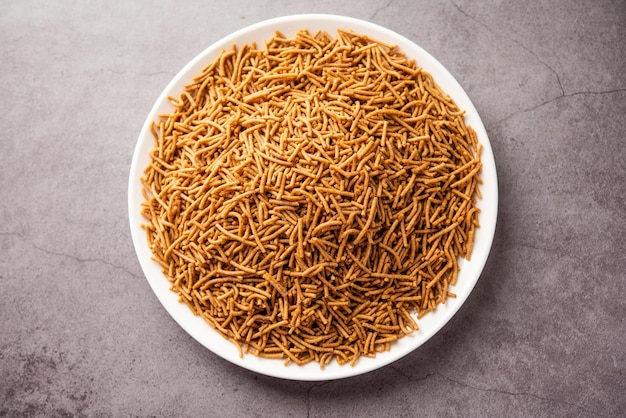 Nachni or Ragi Sev is a delicious crispy noodle made from finger millets healthy Indian food