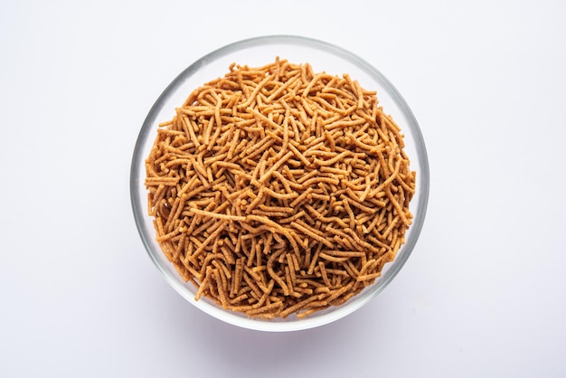 Nachni or Ragi Sev is a delicious crispy noodle made from finger millets healthy Indian food