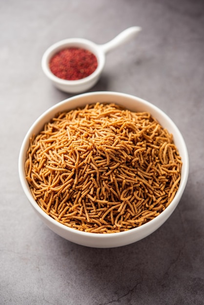 Nachni or Ragi Sev is a delicious crispy noodle made from finger millets healthy Indian food