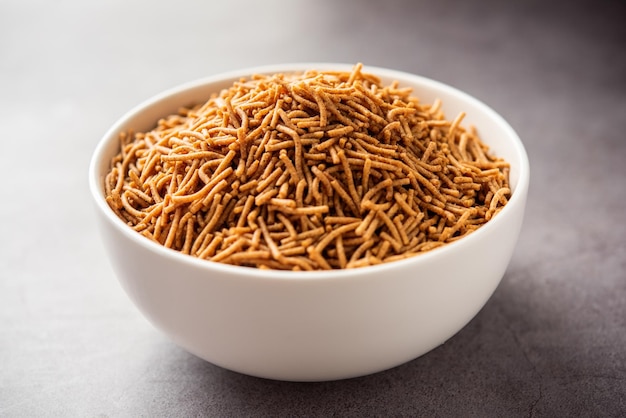 Nachni or Ragi Sev is a delicious crispy noodle made from finger millets healthy Indian food