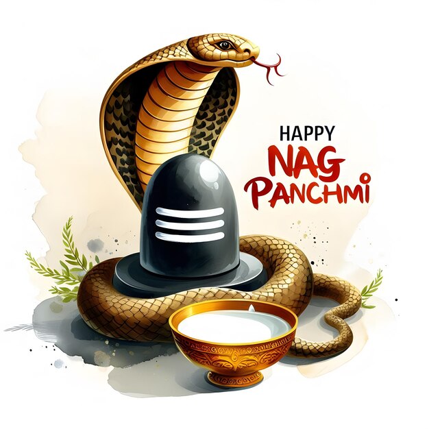 Photo naga panchami banner or poster for happy nag panchami indian festivals hinduism free