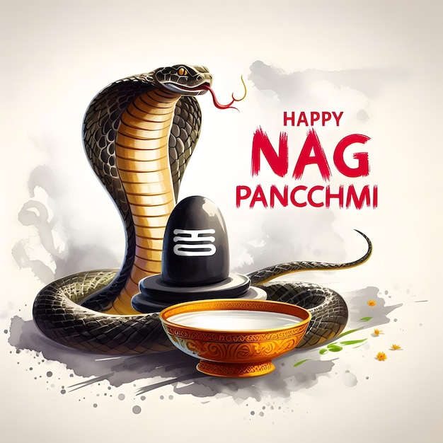 Photo naga panchami banner or poster for happy nag panchami indian festivals hinduism free