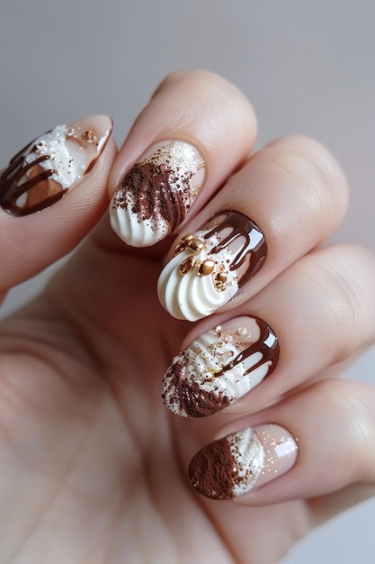 nails with a design that says  all about the design