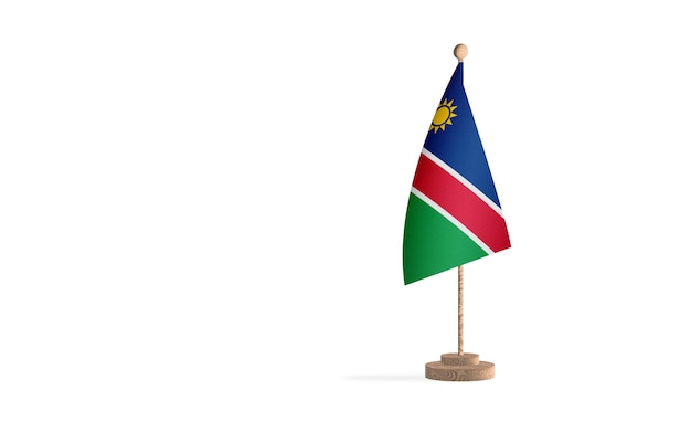 Namibia flagpole with white space background image