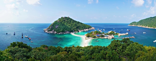 Nang Yuan island view point panorama Koh Tao Suratthani Thailand tropical landscape