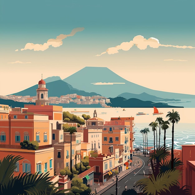 Naples Essence Vesuvius amp Bay Harmony in Minimal Art