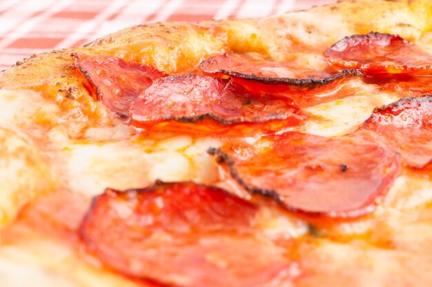 Naples, Italy. A real Italian Pizza Diavola - traditional spicy pizza