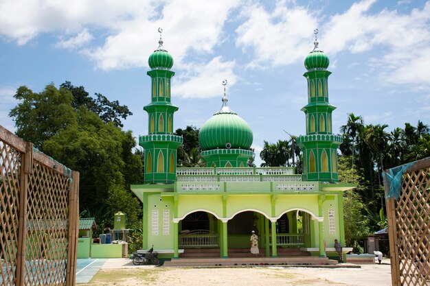 NARATHIWAT THAILAND August 16 Masjid Nurul Rahmah mosque in rural of lower southern province for thai and foreigner muslim visit and respect praying on August 16 2019 in Narathiwat Thailand