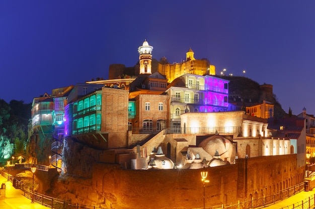 Narikala jumah mosque sulphur baths and famous colorful balconies in old historic district abanotuba