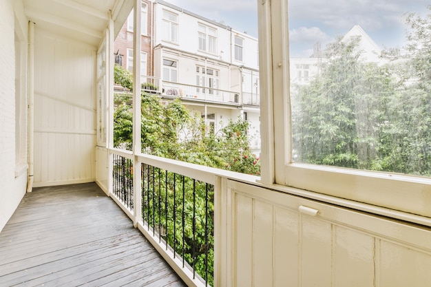 Narrow balcony and door