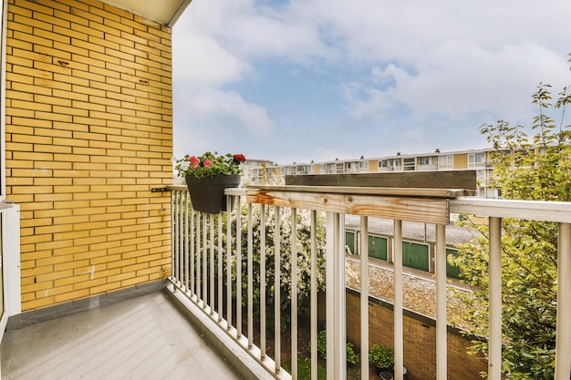 Narrow balcony with door