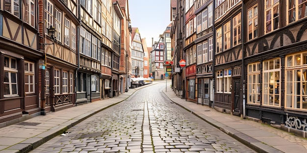 Narrow European Cobblestone Alley