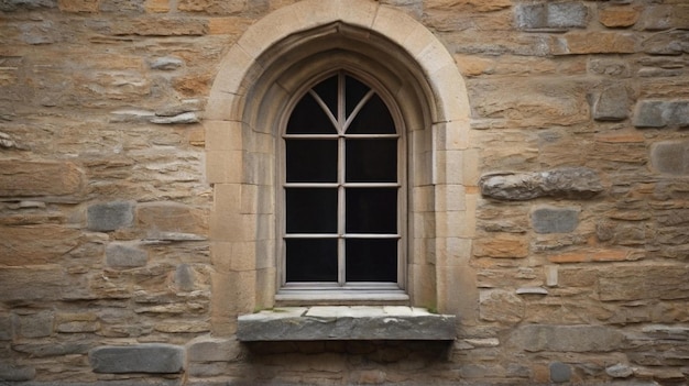 Photo narrow medieval window in a stone