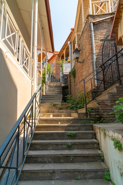 Narrow staircase in the old town of Tbilisi. Travel