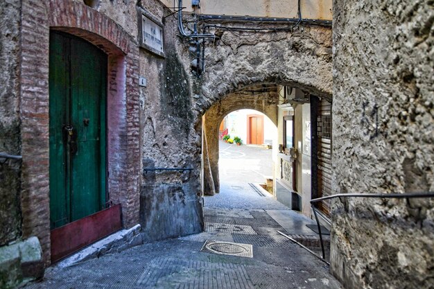 A narrow street in Castelcivita a small village of the province of Salerno Italy