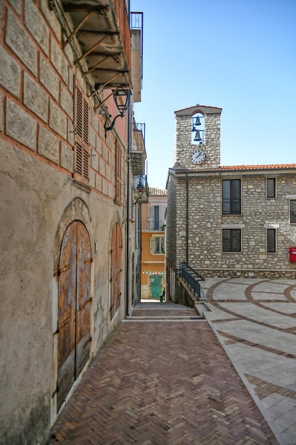 A narrow street in Monteroduni a medieval town of Molise region Italy