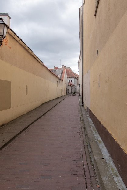 Narrow street of Vilnius city in Lithuania old town of Vilnius