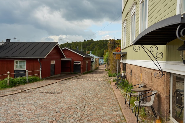 Narrow streets of the old town of Porvoo Finland