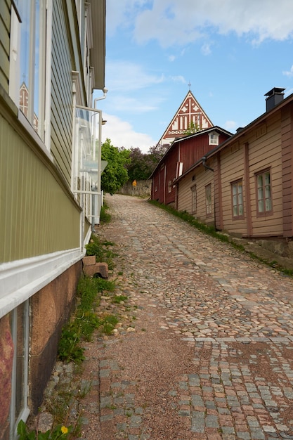 Narrow streets of the old town of Porvoo Finland