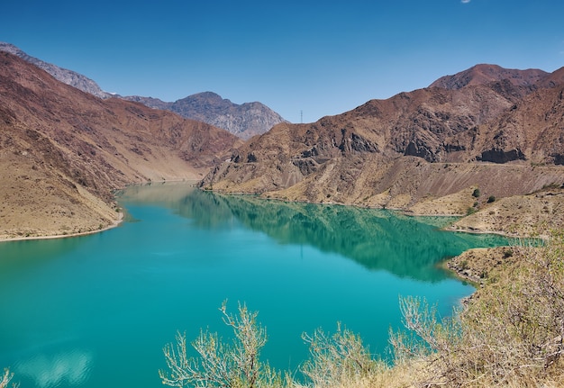 Naryn River rises in the Tien Shan mountains in Kyrgyzstan, Central Asia