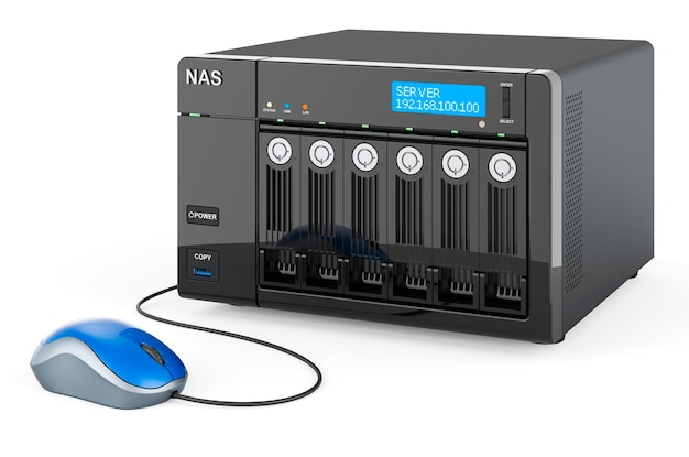 NAS with computer mouse 3D rendering