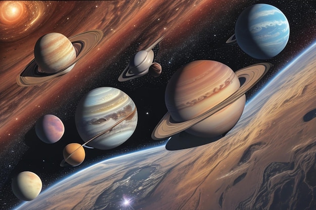 NASA image of planets in outer space