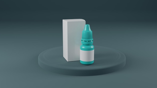 Photo nasal or eye spray mockup bottle pharmacy blank packing 3d