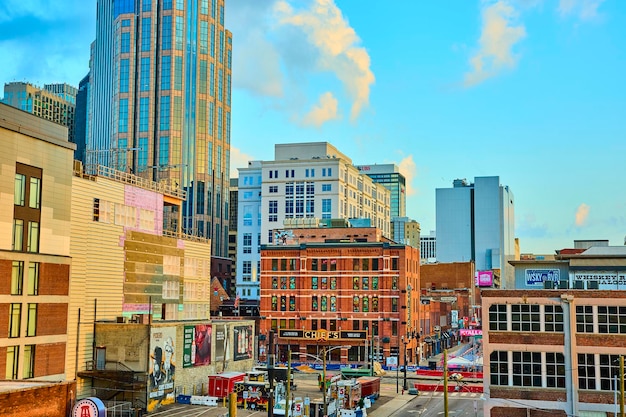 Photo nashville downtown skyline vibrancy aerial view