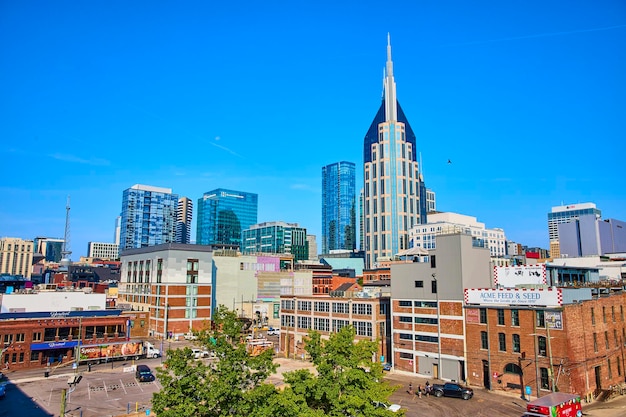 Photo nashville modern and historic cityscape with skyline aerial view