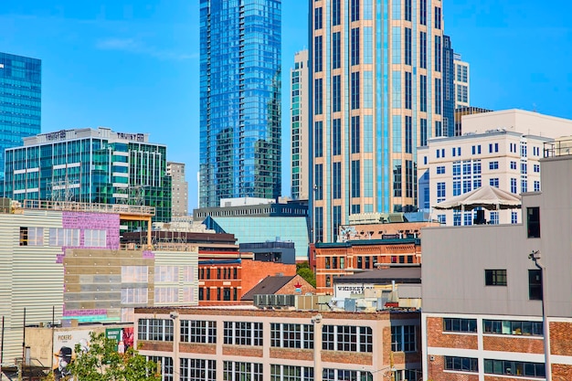 Photo nashville skyline with modern and historic architecture eyelevel view