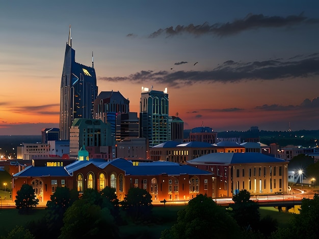 Photo nashville skyline