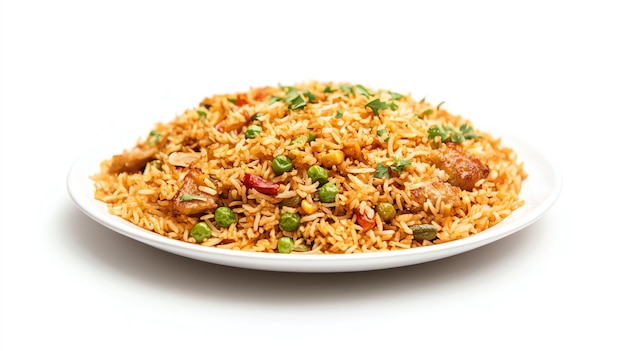 Nasi Biryani asian concept background isolated on a white background