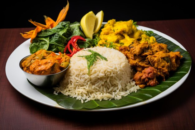 Nasi Campur with vegetable curry